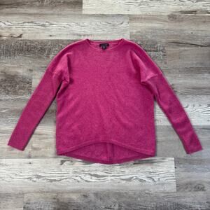 Saks Fifth Avenue 100% Cashmere Pink Crewneck Sweater Soft Luxury XS